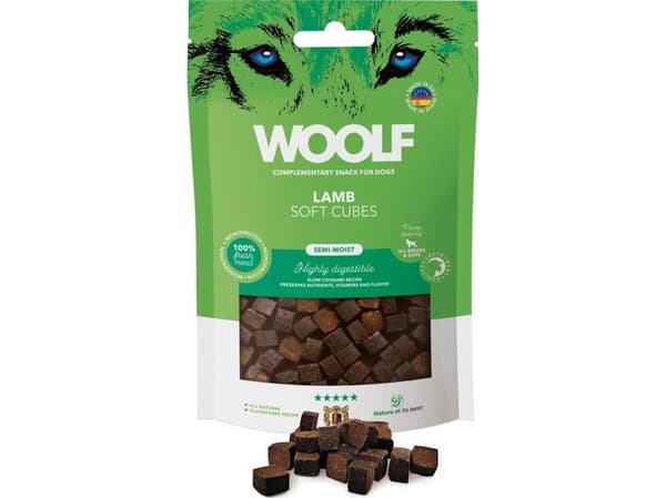 WOOLF Dog Treat Woolf Soft Cubes Lammemonoprotein 100g