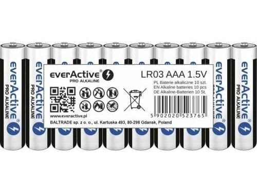Alkaline batterier everActive Pro Alkaline LR03 AAA - pose med 10 stk.
