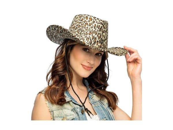 Cowboyhatt med leopardmönster