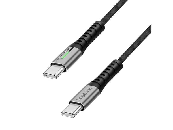 LogiLink USB-C 480 Mbps, 100W 3.0m punottu musta