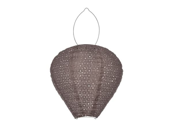 EGLO solcellependel med beige plastskjerm med hullmønster