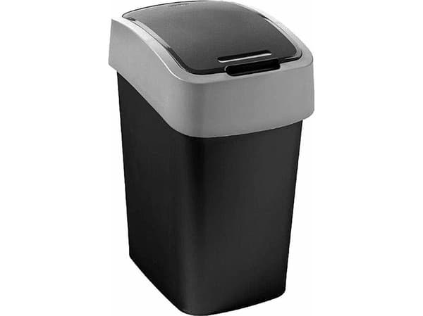 CURVER avfallsbehållare "FLIP BIN" 50 l /SVART/SILVER