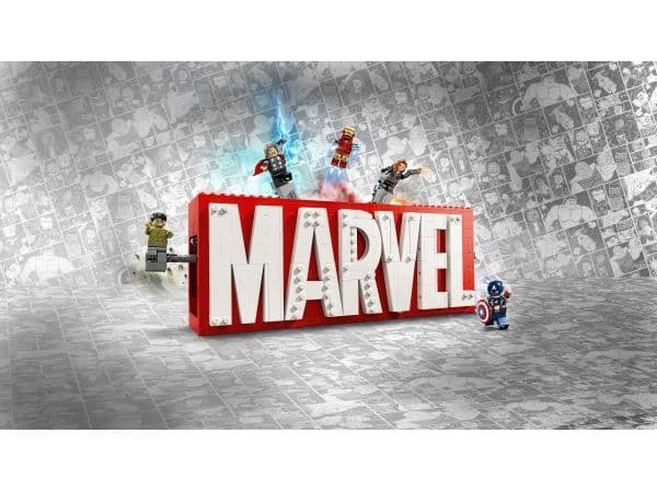LEGO Super Heroes Marvel 76313 MARVEL logotyp och minifigurer