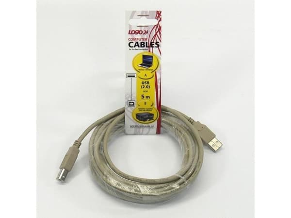 USB Logo USB-A-kaapeli - 5 m harmaa (15853)