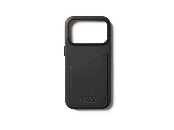 Mujjo lommebok i lær-deksel til iPhone 17 Pro - Svart