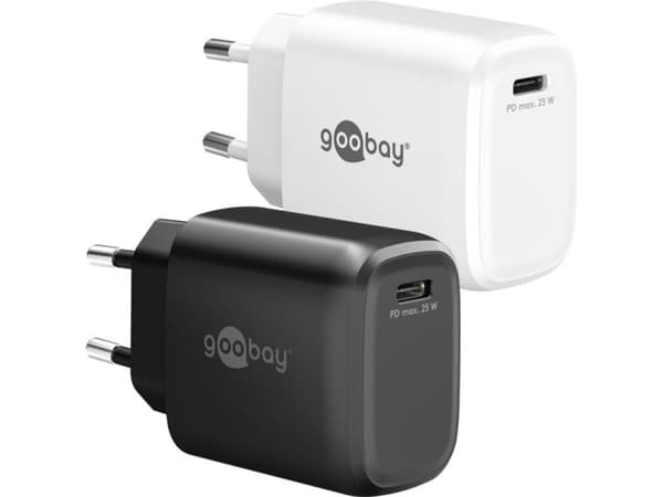 25 W USB-C PD GaN snabbladdare svart