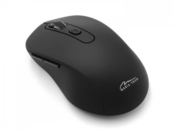 Mediatech MT1120, Molempikätinen, Optinen, Bluetooth, 1600 DPI, Musta