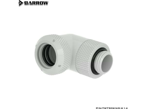 Barrow Multi-Link adapter 90° G1/4 til 14 mm AD hardtube, hvit