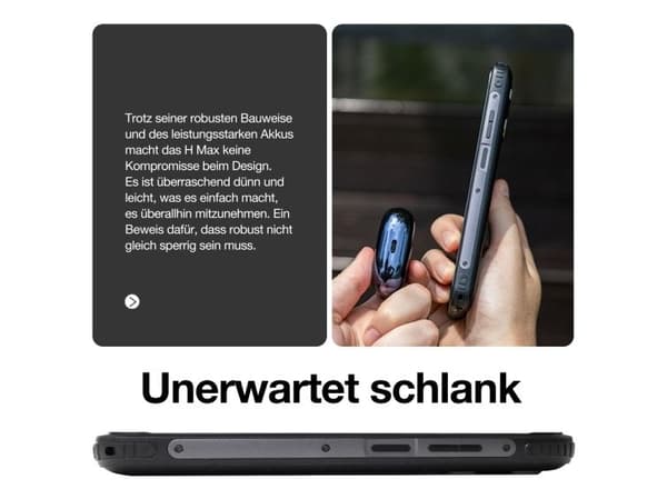 AGM H Max, 16,7 cm (6.56"), 4 GB, 128 GB, 13 MP, Android 14, Sort