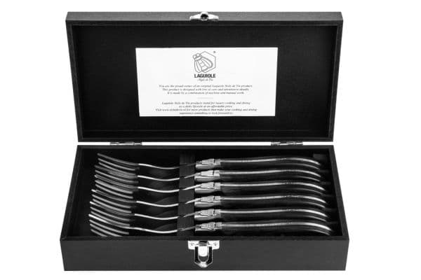 LAGUIOLE Forks Laguiole Black Ebony SET 6 SdV