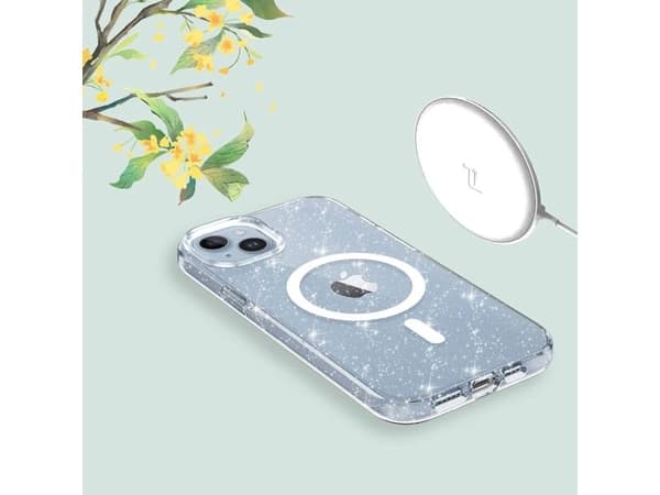 Tech-Protect FlexAir Hybrid MagSafe iPhone 13/14 Case - Clear Glitter