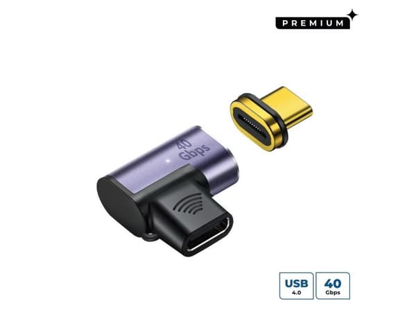 Microconnect MC-USB4CCMF-MAGNETIC, 0 m, USB C, USB C, USB4 Gen 3x2, Musta