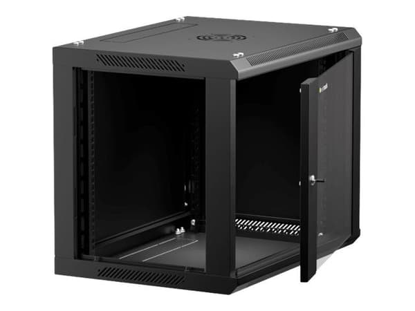 Netrack - Rack skåp - väggmontering - svart - 9U - 19"