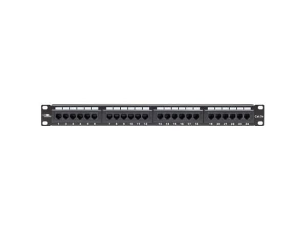 PATCHPANEL 1U CAT5e  UNSHIELDED 24 PORTS - BLACK -