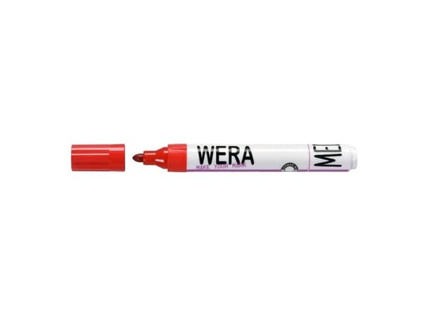 Markör WERA röd permanent rund spets 2 mm - (12 st.)