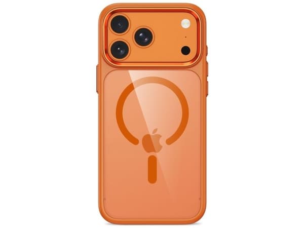 Tech-Protect Magmat Magsafe CC case for iPhone 17 Pro / 18 Pro - orange-transparent