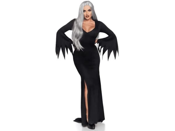Gothic svart lång klänning