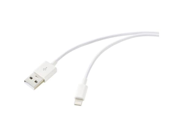 Renkforce USB-kabel USB 2.0 USB-A til Apple Lightning 1,0 m hvit RF-6857548