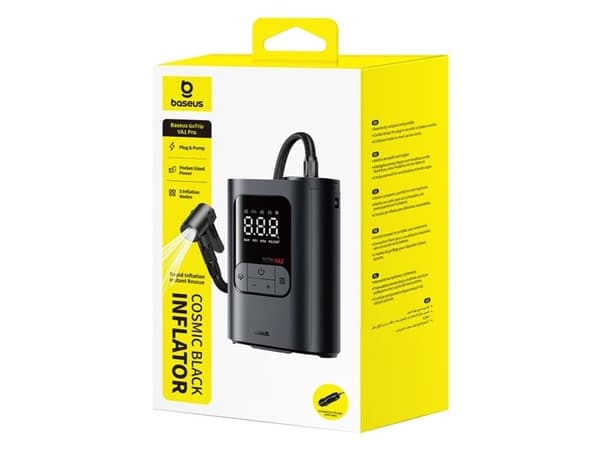 Baseus GoTrip VA1 bilkompressor 150 PSI 12 V - mörkgrå