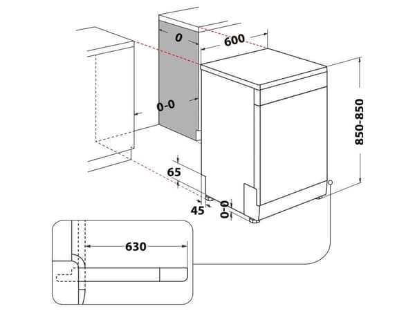 WHIRLPOOL W7F HS41 X - Astianpesukone - Musta