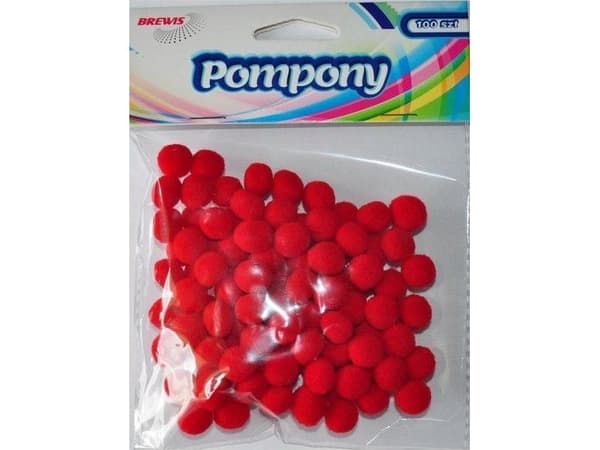BREWIS Pompoms POM20 1cm punainen 100kpl