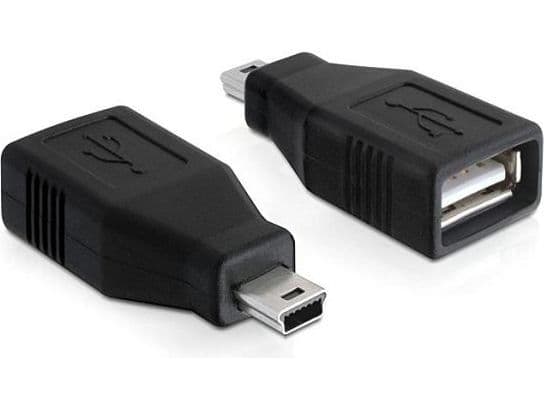 DeLOCK 65277, mini USB, USB 2.0-A, Musta