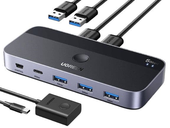 Ugreen Switch USB 3.0 UGREEN CM662, 2X4 ut (svart)