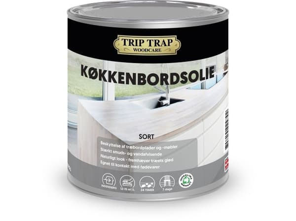 Køkkenbordolie, sort