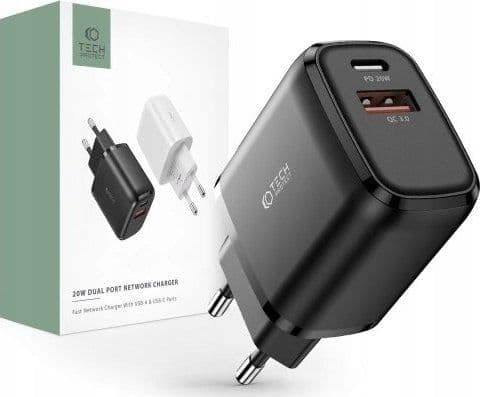 Tech-Protect lader 1x USB-A 1x USB-C 3 A (9589046924286)