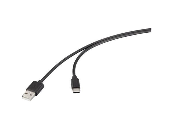 Renkforce USB-kabel USB 2.0 USB-A-hanstik, USB-C® stik 1.00 m Sort RF-6830420