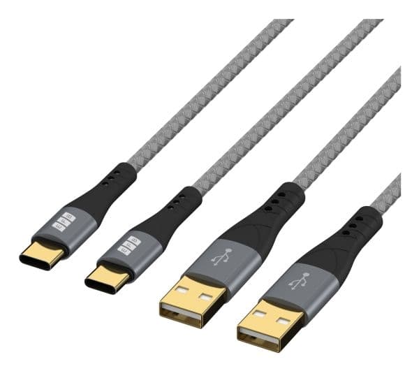 EFB Elektronik USB-AC-00006, 1 m, USB A, USB C, USB 2.0, 0,48 Gbit/sek., Sort, Grå