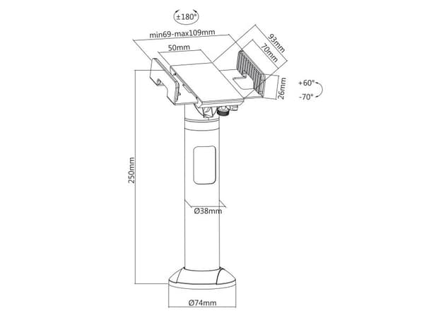 Maclean MC-847 POS universal payment terminal holder.