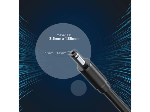 Unitek USB-strømkabel - DC 3,5/1,35 mm plugg