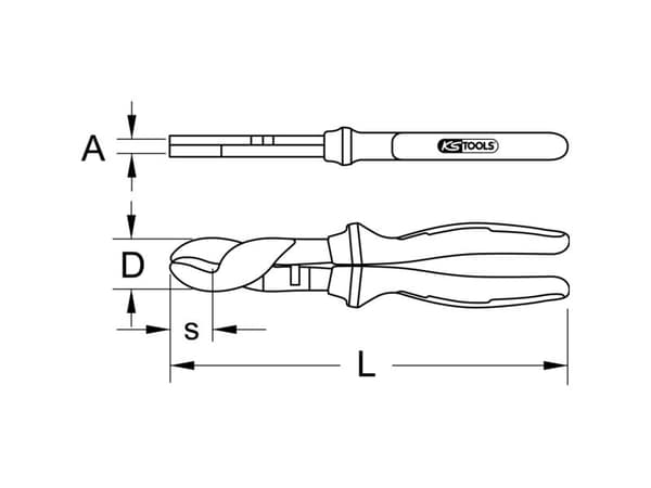 KS Tools 117.1122, Stål, 1000 V, 165 mm