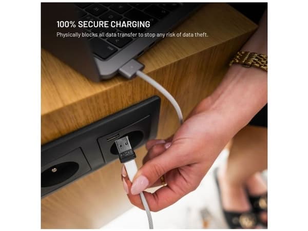 FIXED - Data blocker för kablar - 2 i 1 - svart