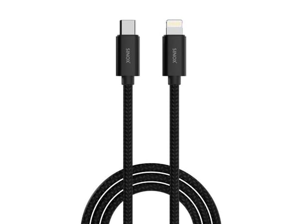 Sinox PRO USB C - Lightning magneettikaapeli. 1m Musta