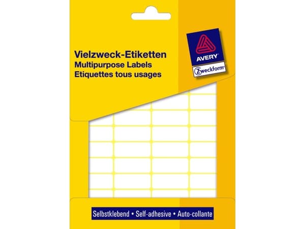 Avery Multi-Purpose Labels 3318 - Selv-adhesiv - hvit - 1200 stk merkelapper