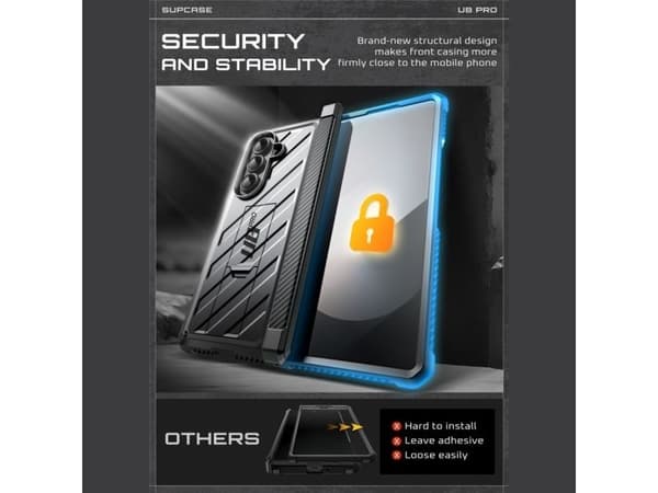 Supcase Kotelo + kotelo Supcase UB Pro BackSP 9H do Galaxy Z Fold7 musta