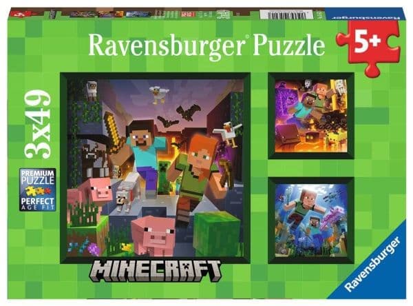 Ravensburgerin palapeli 3x49el Minecraft 056217 RAVENSBURGER p8 RAVENSBURGER p8