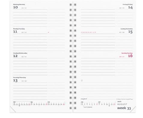 Week Planner International tværformat REFILL 2026