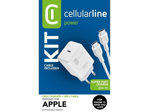 Cellularline 8018080468087, inomhus, AC, 1 m, Vit