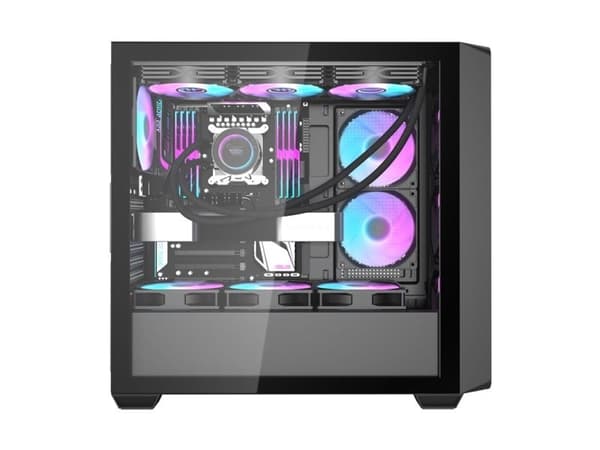 Darkflash DS900WD PC-kotelo (musta) + 4 tuuletinta