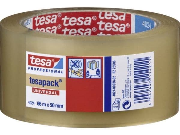 TESA 4024, Läpinäkyvä, Kartonki, Polypropeeni (PP), 66 m, 5 cm