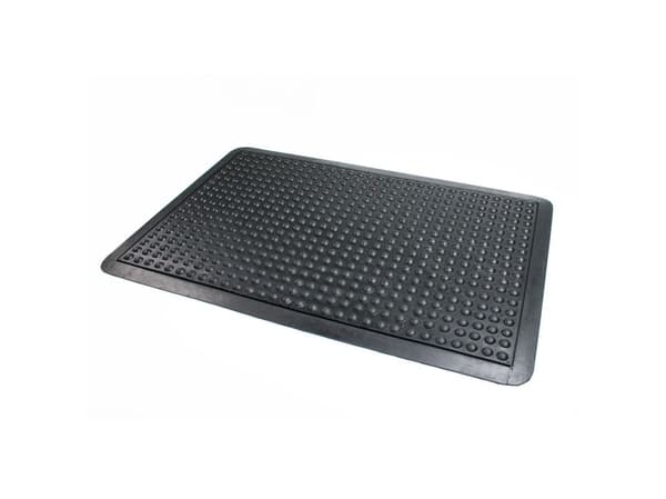 Floortex anti-trøtthets gummimatte 90x150 cm sort