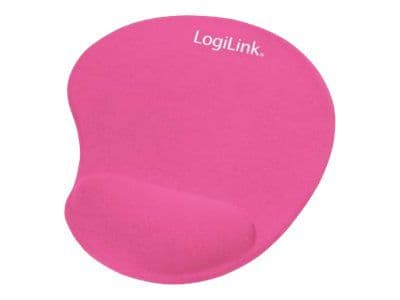 LogiLink GEL Mouse Pad with Wrist Rest Support - Musematte med håndleddsstøtte - rosa