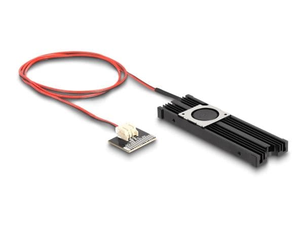 Delock kjøleribbe med vifte for M.2 SSD 2280 sort