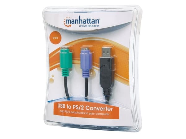 Adapter USB Manhattan USB-A - PS/2 x2 svart (179027)