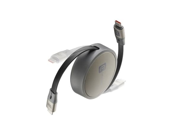 Cellularline USBDATAROLLER5A1MK, 1 m, USB C, Harmaa