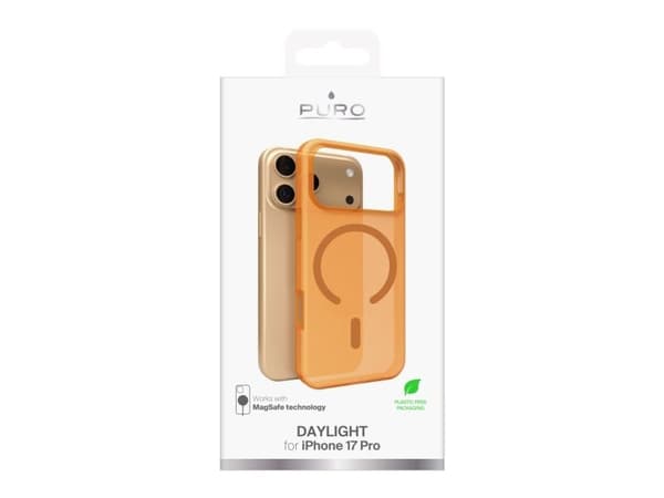 PURO Daylight, Mobilskal, Apple, iPhone 17 Pro, 16 cm (6.3"), Orange, Translucent
