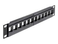 Delock - Patch-panel - svart - 1U - 10" - 12 portar